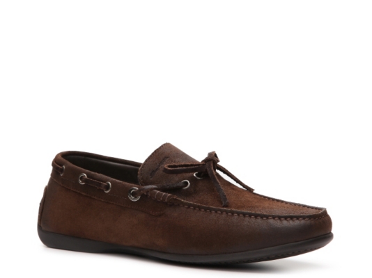 Santoni Distressed Suede Boat Shoe
