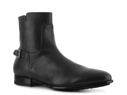 Santoni Textured Leather Buckle Boot