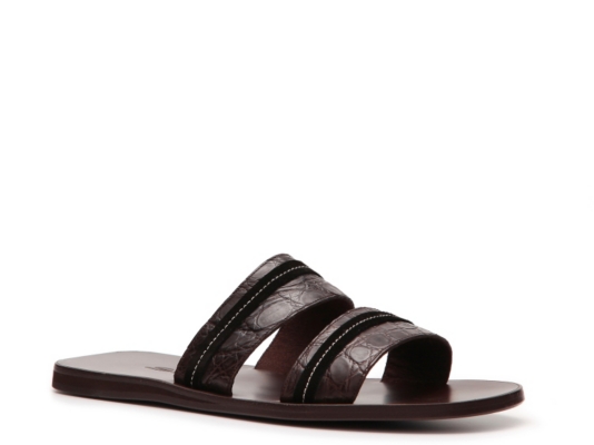 Santoni Leather Flat Sandal