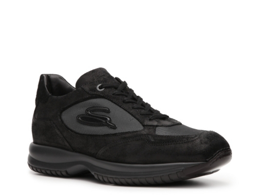 Santoni Suede & Nylon Logo Sneaker
