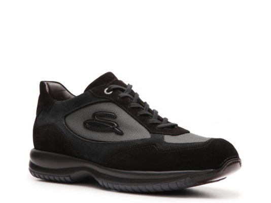 Santoni Canvas & Suede Logo Sneaker