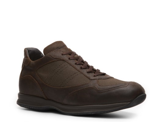 Santoni Leather & Canvas Sneaker