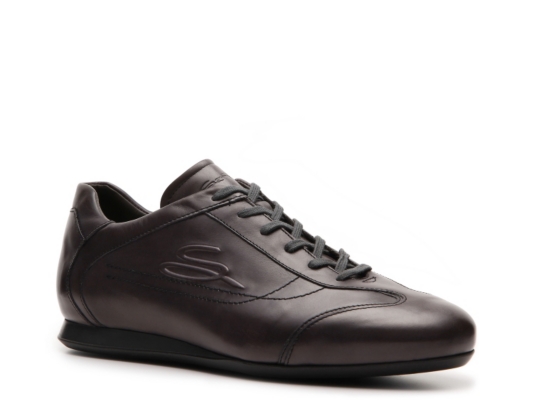 Santoni Leather Logo Sneaker