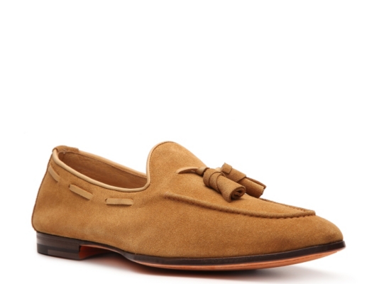 Santoni Suede Tassel Loafer