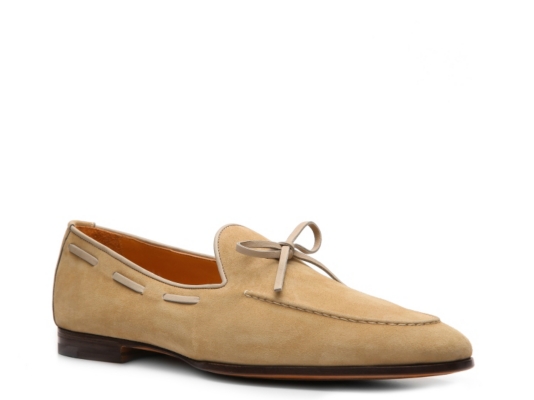 Santoni Suede Tie Loafer