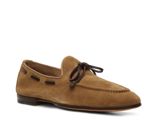 Santoni Suede Tie Loafer