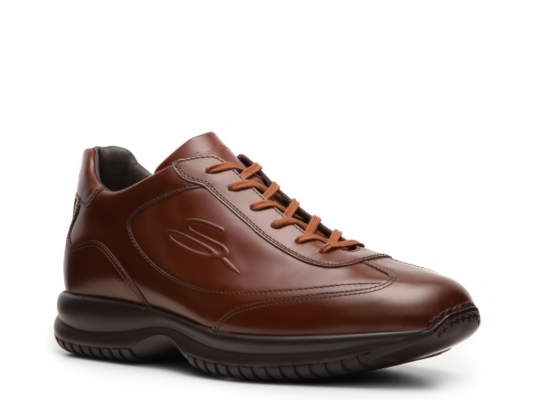 Santoni Leather Logo Sneaker