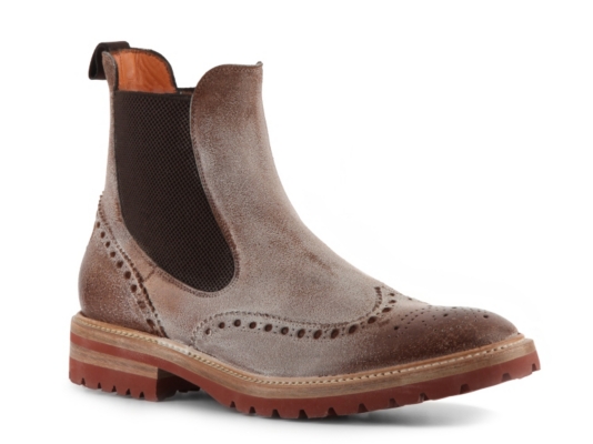 Santoni Distressed Leather Wingtip Boot
