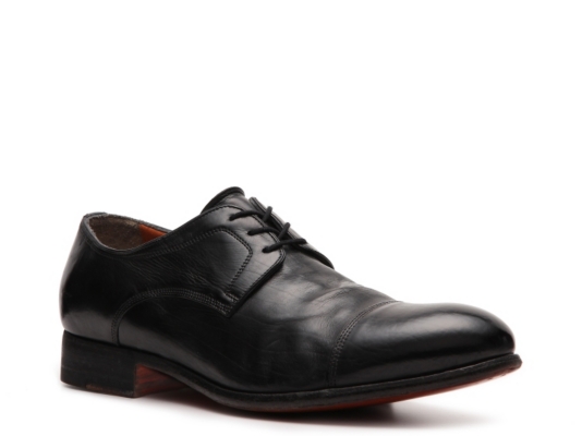 Santoni Vintage Leather Cap Toe Oxford