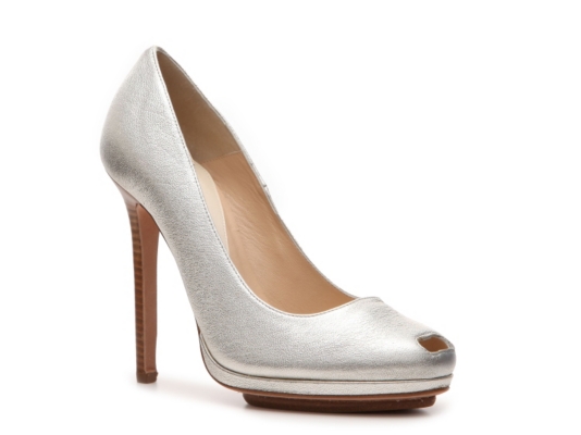 Herve Leger Leliab Metallic Leather Platform Pump