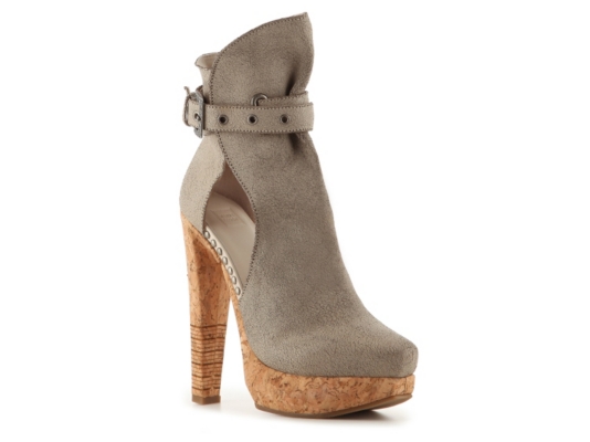 Herve Leger Fabiana Cracked Suede Platform Bootie