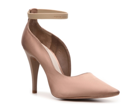 Herve Leger Pheebie Satin d'Orsay Pump