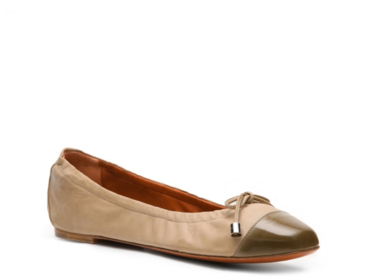 Santoni Leather Cap Toe Flat