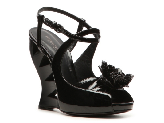 Bottega Veneta Patent Leather Wedge Sandal