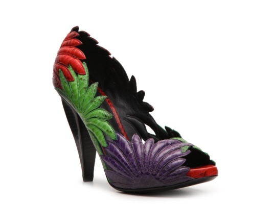 Bottega Venetta Color Block Leather Flower Pump