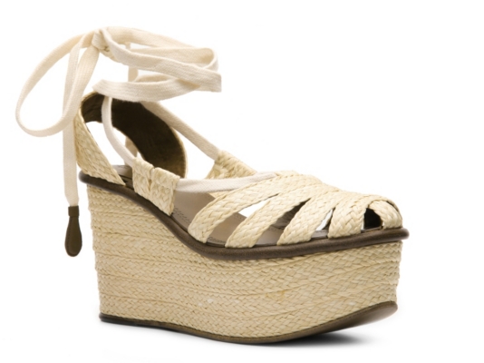 Bottega Veneta Braided Straw Flatform Sandal