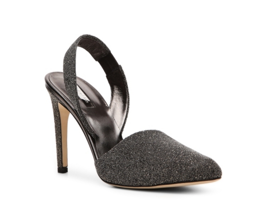 Calvin Klein Collection Dyra Beaded Leather Slingback Pump