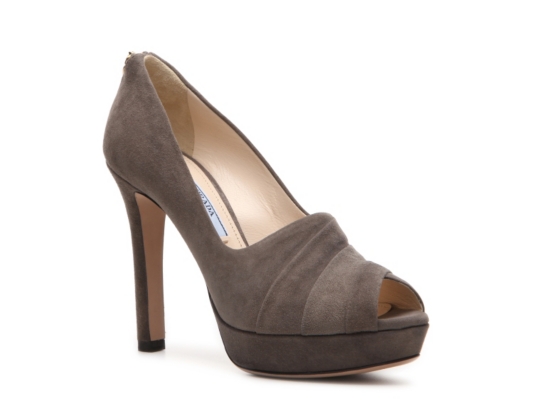 Prada Suede Pleated Pump