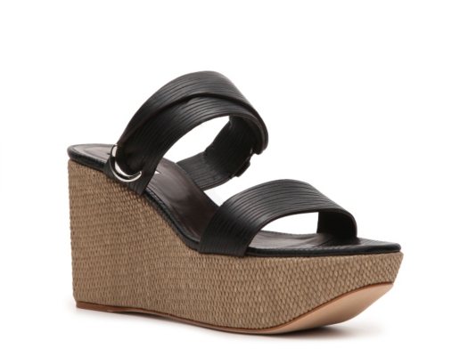 Calvin Klein Collection Petra Leather Wedge Sandal