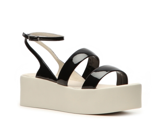 Calvin Klein Collection Kate Patent Leather Platform Sandal
