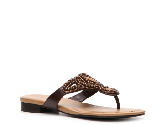 Ann Marino Minuet Beaded Flat Sandal