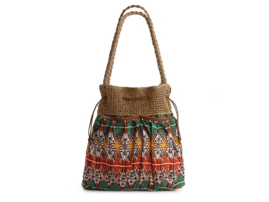 Poppie Jones Tribal Drawstring Bucket Shoulder Bag