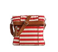 Poppie Jones Canvas Stripe Messenger Shoulder Bag