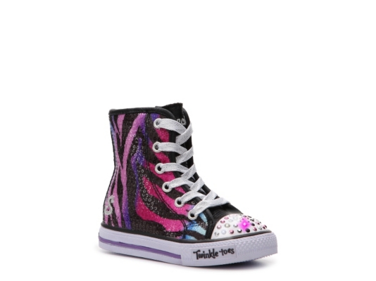 Skechers Notorious Girls' Infant & Toddler Hi-Top Light-up Sneaker