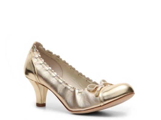 Bally Safira Metallic Leather Bow Pump