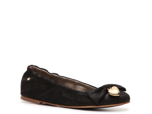 Just Cavalli Metallic Suede Bow Flat