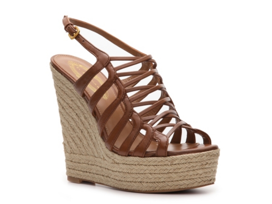 Elie Tahari Weaver Leather Wedge Sandal