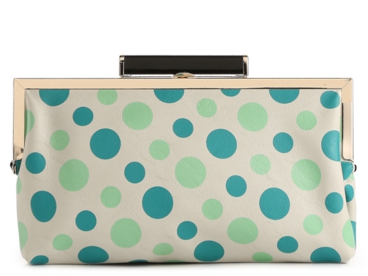 Melie Bianco Polka Dot Clutch
