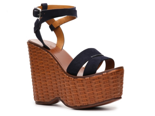 Ralph Lauren Collection Erala Suede Wedge Sandal