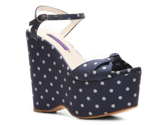 Ralph Lauren Collection Erista Fabric Wedge Sandal