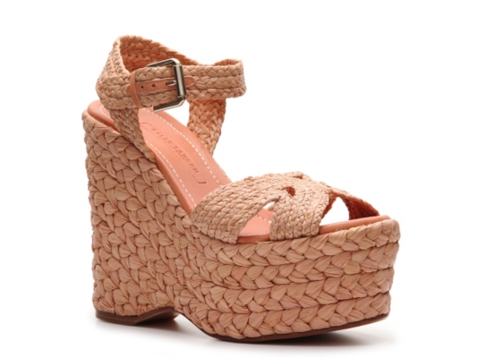 Ralph Lauren Collection Eralita Raffia Wedge Sandal