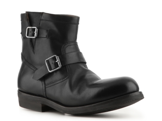 Ralph Lauren Collection Garett Waxed Leather Buckle Boot