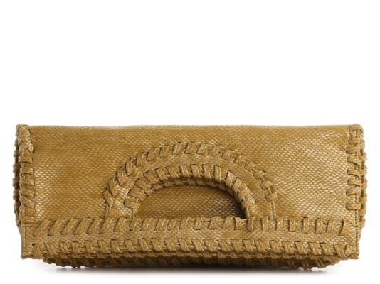 Big Buddha Libby Woven Trim Clutch