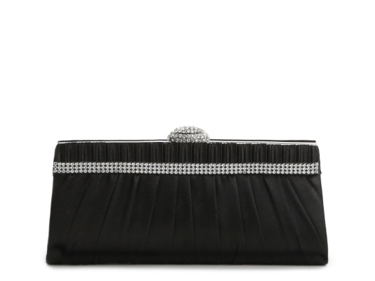Lulu Townsend Pleated Rhinestone Clutch