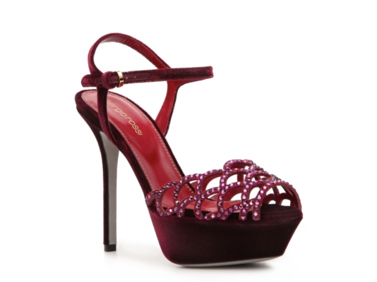 Sergio Rossi Velvet Cutout Sandal
