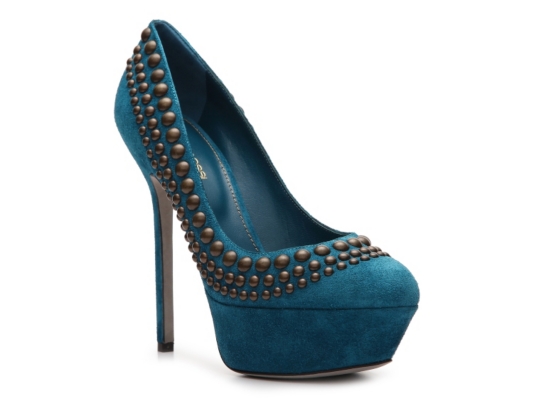 Sergio Rossi Suede Studded Pump