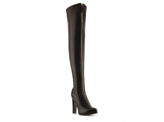Sergio Rossi Leather Zipper Over the Knee Boot