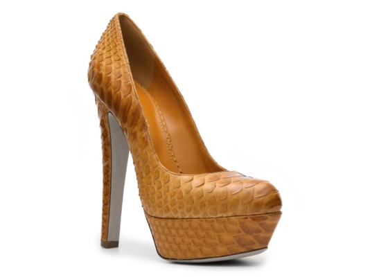 Sergio Rossi Reptile Leather Platform Pump