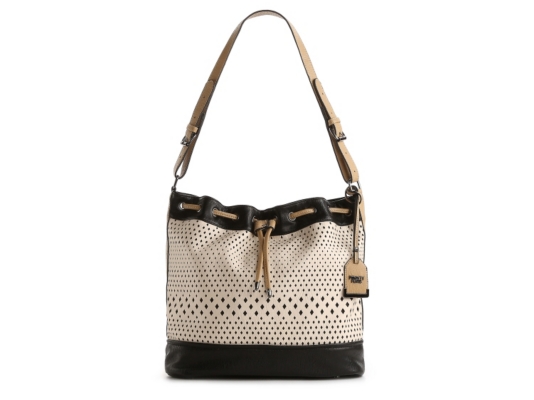 POVERTY FLATS by rian Perforated Drawstring Shoulder Bag