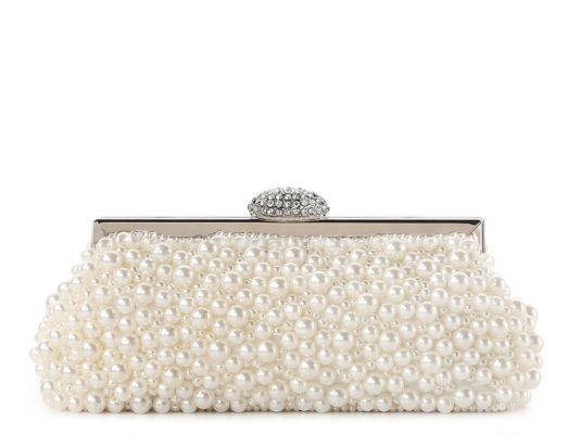 Lulu Townsend Pearl Covered Frame Clutch
