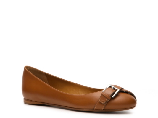 Ralph Lauren Collection Tiana Leather Buckle Flat