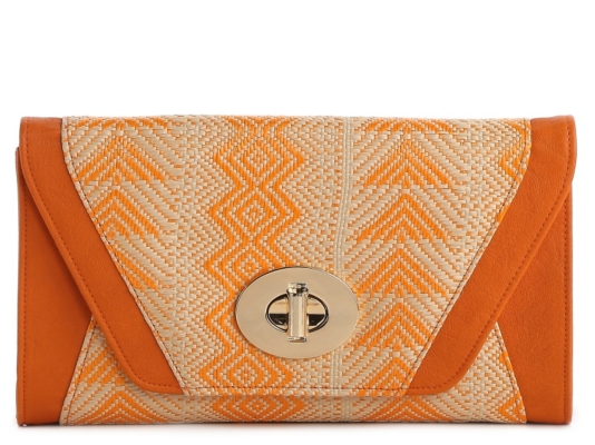 Urban Expressions Patterned Straw Clutch