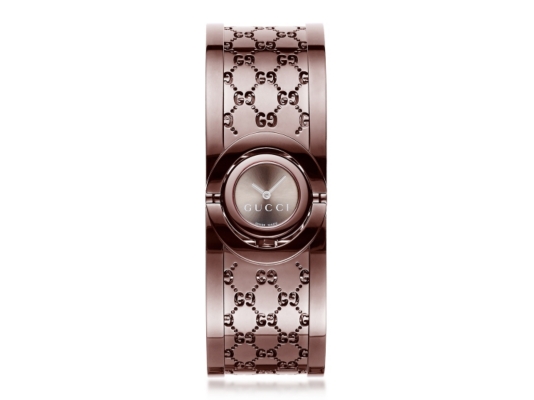 Gucci Women's Twirl Brown Stainless Steel Small Bangle Watch