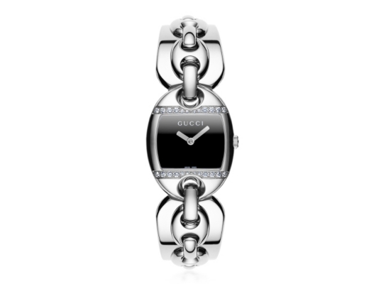 Gucci Women's Marina Diamond Silver Stainless Steel Bangle Watch