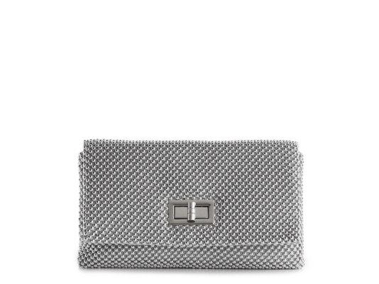 Lulu Townsend Solid Metal Mesh Flap Clutch