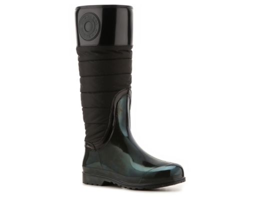 Burberry Quilted Fabric Emblem Rain Boot
